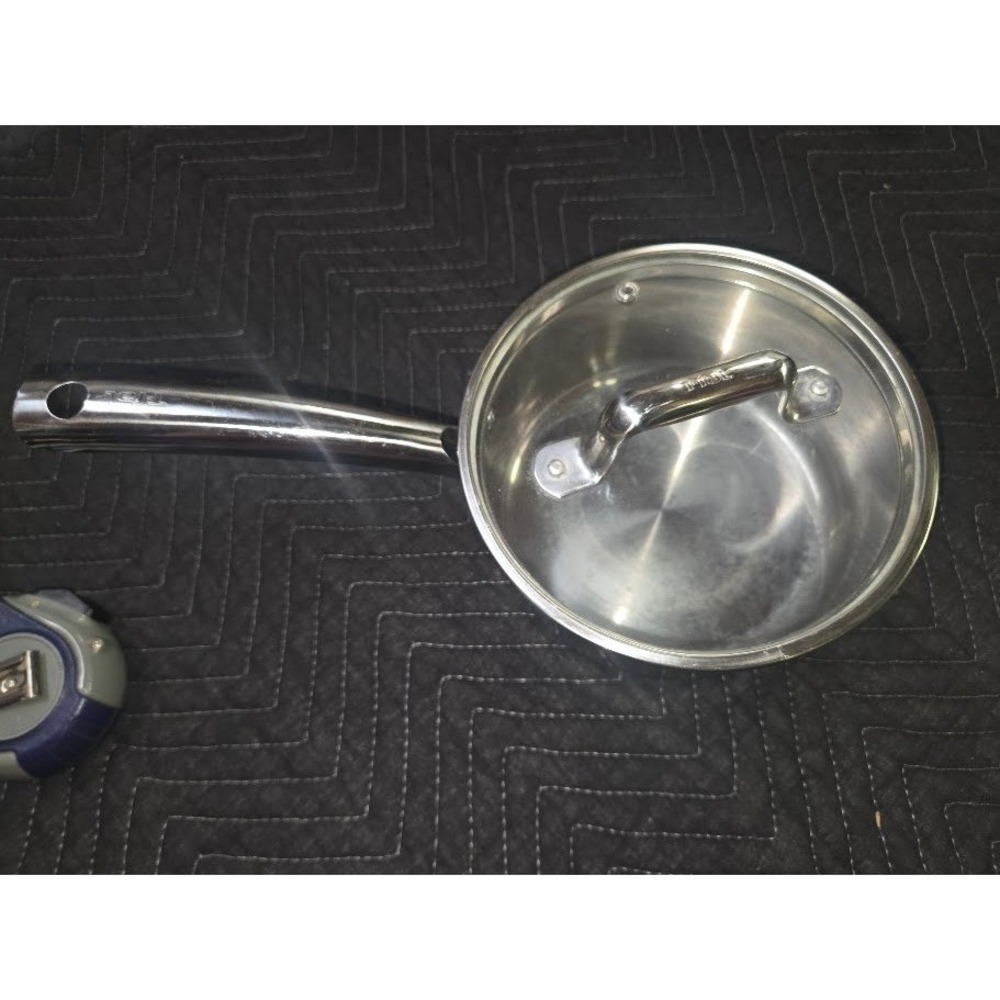 T-Fal Stainless Steel Saucepan with Glass Lid Induction Base Silver